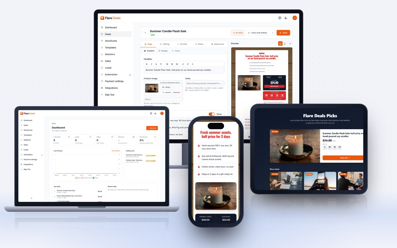 DealPilot running on a monitor, laptop, tablet and phone