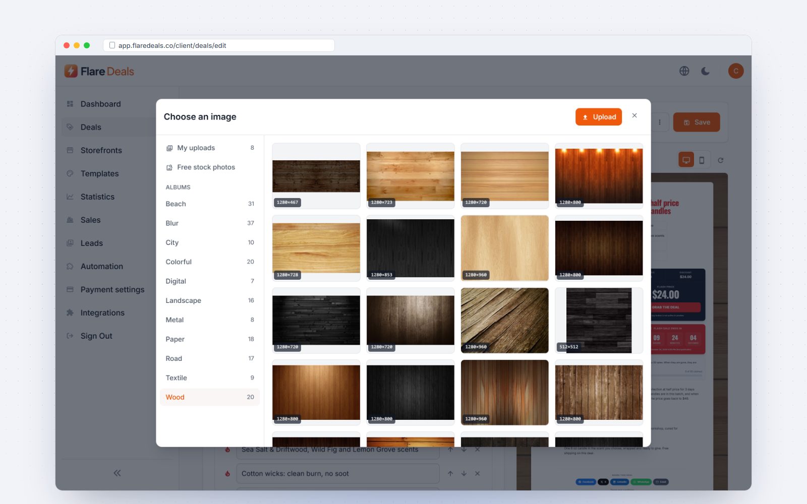 The image picker with background albums
