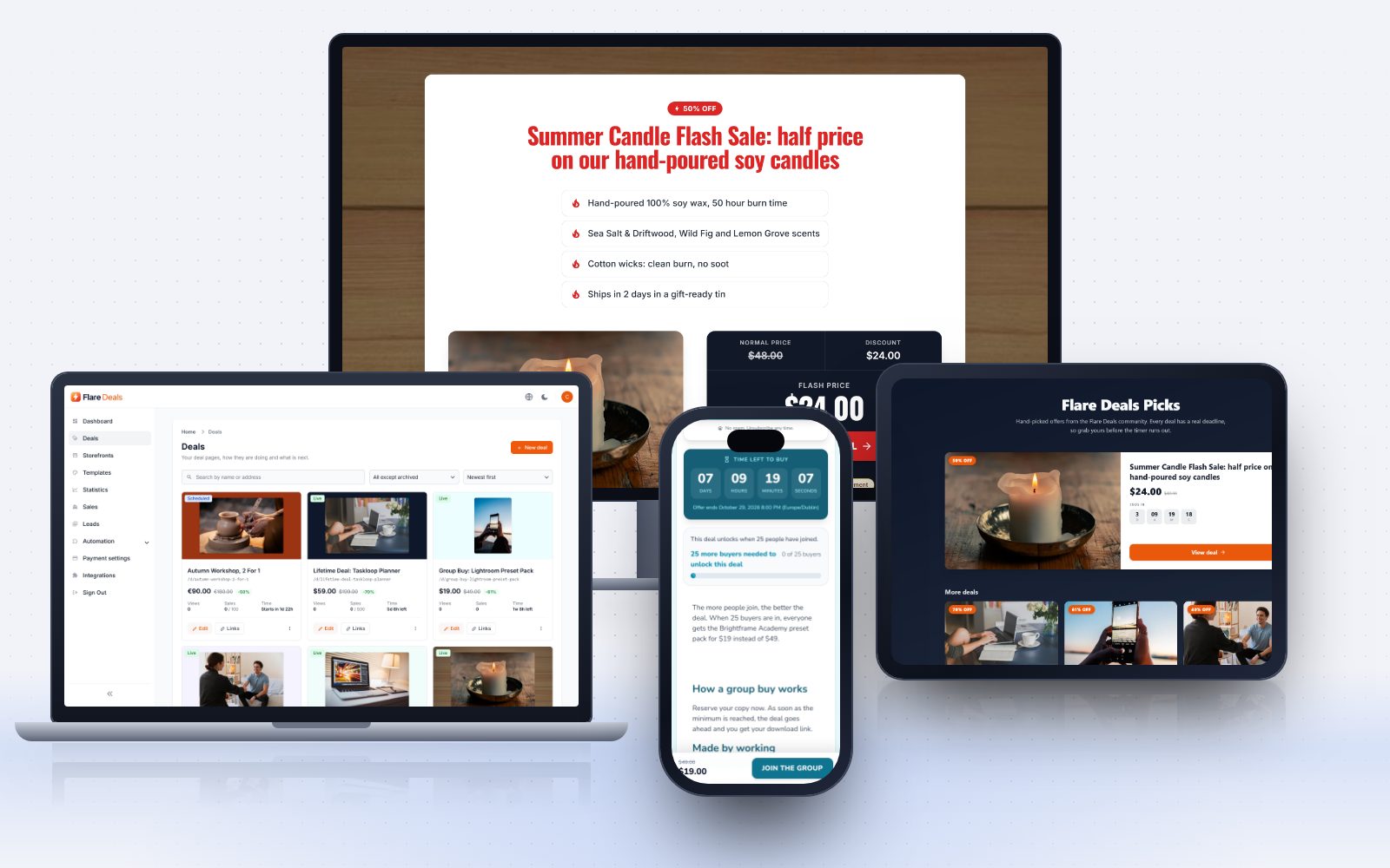 DealPilot on a monitor, laptop, tablet and phone